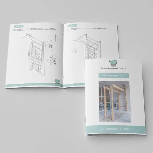 Einfacher Aufbau dank klarer Anleitung – Kletterwand Tani mit Hangelbrücke und Zubehör verständlich erklärt