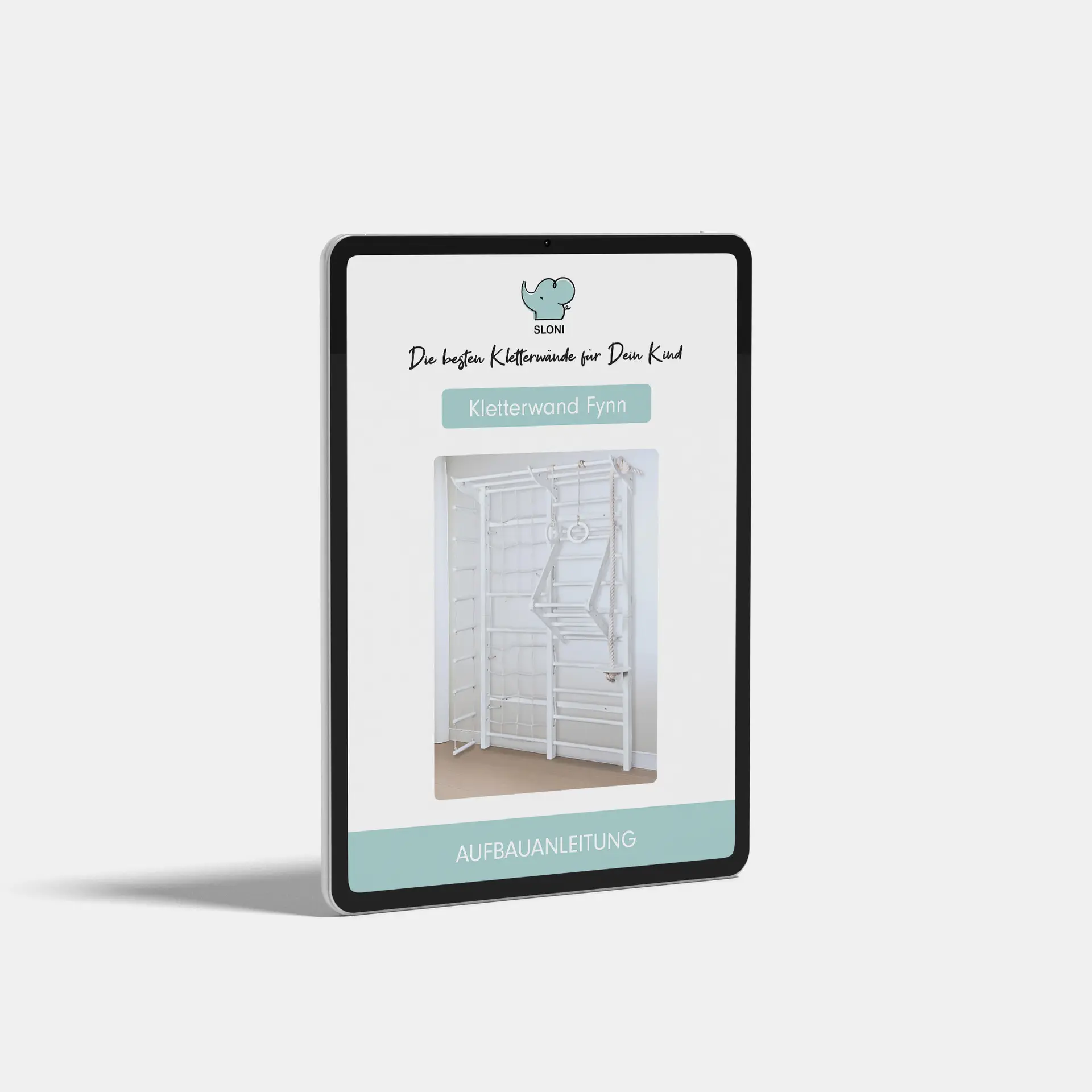Einfacher Aufbau dank klarer Anleitung – Kletterwand Fynn als digitale Aufbauanleitung zum herunterladen.